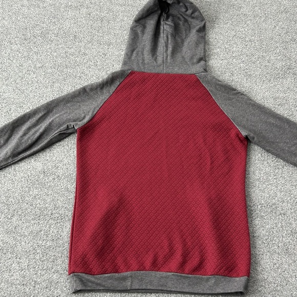 Ampersand Ave Hoodie Womens Small Red Gray Quilted Pullover Pockets Stretch - Picture 11 of 12